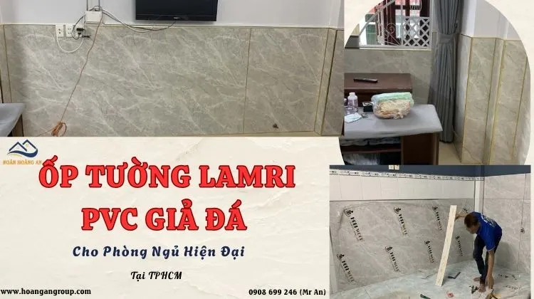 Ốp Tường Lamri PVC Giả Đá Cho Phòng Ngủ Hiện Đại Tại TPHCM