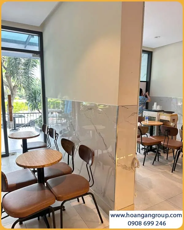 Ốp Tường Lamri Quán Café Bằng Tấm PVC Giả Đá Galawood PVC214