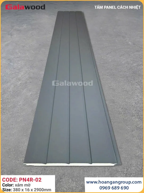 Ốp Tường Ngoài Trời Tấm Panel Galawood PN4R-02 Xám Mờ Ốp Tường Ngoài Trời Tấm Panel Galawood PN4R-02 Xám Mờ