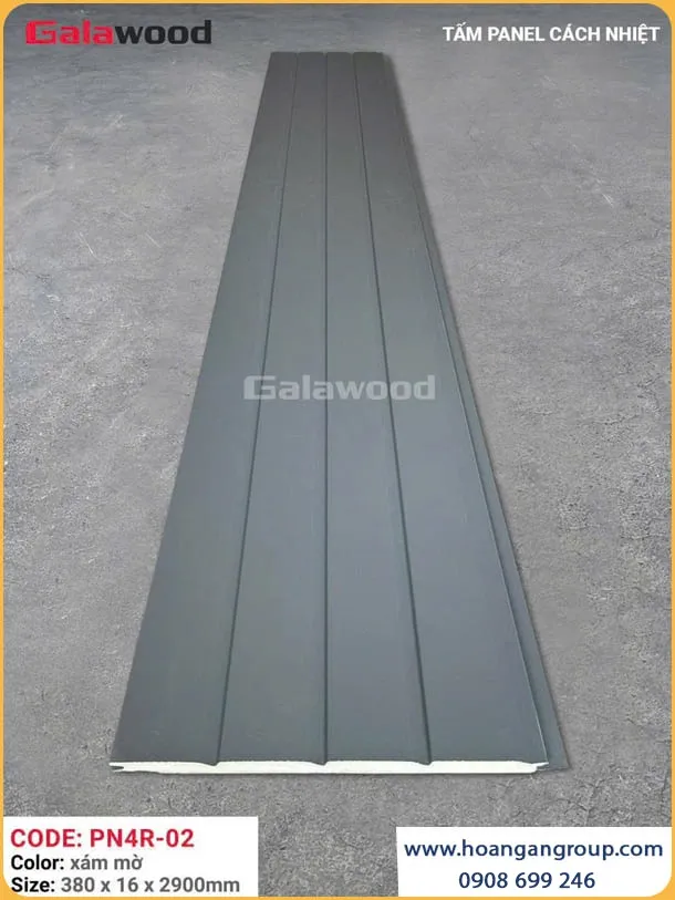 Ốp Tường Ngoài Trời Tấm Panel Galawood PN4R-02 Xám Mờ