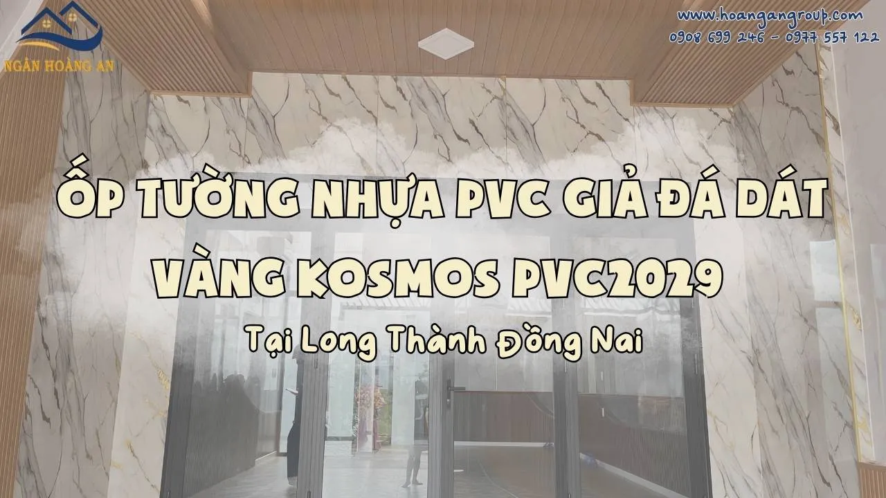 Ốp Tường Nhựa PVC Giả Đá Dát Vàng Kosmos PVC2029 Tại Long Thành Ốp Tường Nhựa PVC Giả Đá Dát Vàng Kosmos PVC2029 Tại Long Thành