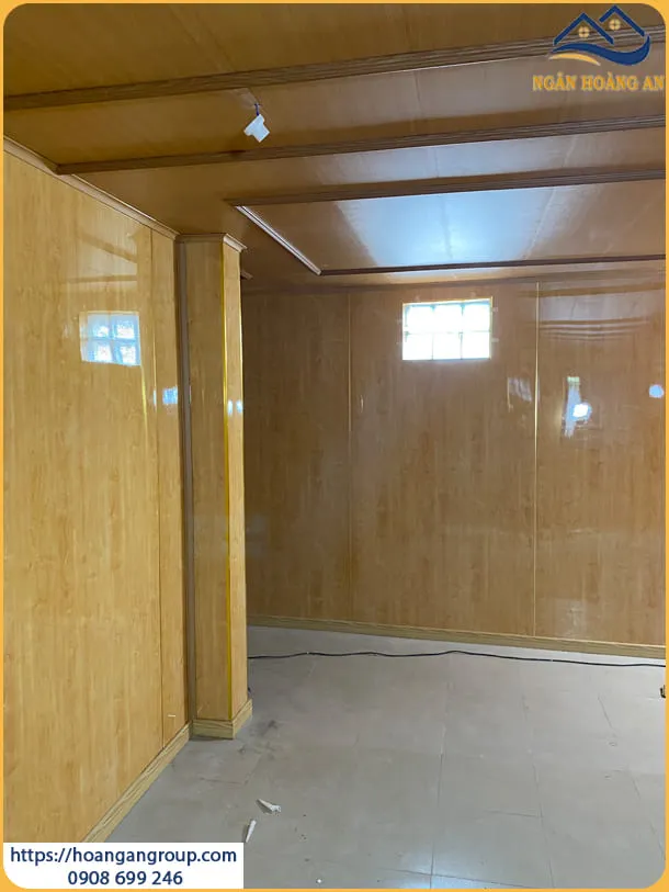Ốp Tường Nhựa PVC Giả Gỗ Cho Phòng Nghỉ Ngơi Trong Chùa Tại Gò Vấp
