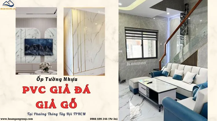 Ốp Tường Nhựa PVC Giả Gỗ, Giả Đá Giá Rẻ Tại Phường Thông Tây Hội TPHCM