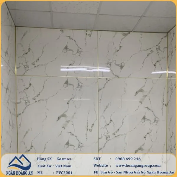 Ốp Tường Bằng Tấm Ốp PVC Giả Vân Đá Kosmos PVC2001 Tại Quận 7 TPHCM