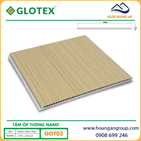 Tấm Nhựa Ốp Trần Nano Giả Gỗ Glotex GOT03