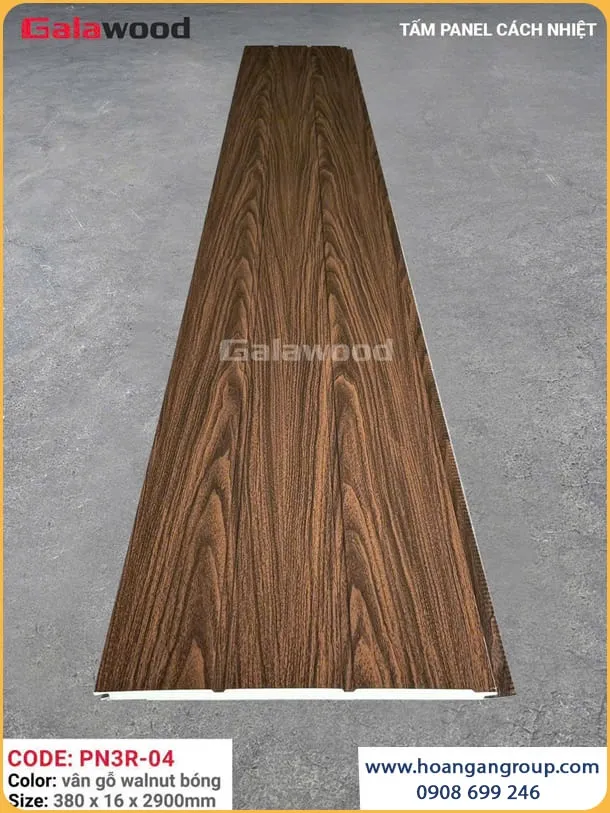 Ốp Tường Tấm Panel Cách Nhiệt Galawood PN3R-04  Vân Gỗ Wanul 