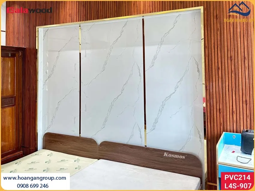 Thi Công Tấm PVC Giả Đá Và Lam Sóng Hiện Đại Cho Phòng Ngủ
