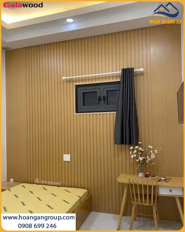 Mẫu Vách Đầu Giường Nano - Lam Sóng Giả Gỗ Đẹp