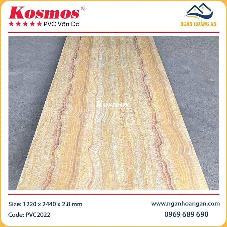 Ốp Tường Tấm Nhựa PVC Giả Đá Kosmos PVC2022
