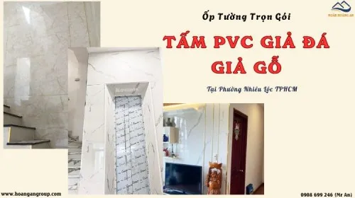 Ốp Tường Tấm Nhựa PVC Giả Đá, Giả Gỗ Trọn Gói Phường Nhiêu Lộc TPHCM