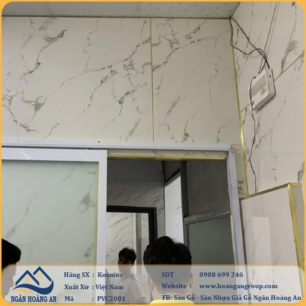 Ốp Tường Bằng Tấm Ốp PVC Giả Vân Đá Kosmos PVC2001 Tại Quận 7 TPHCM