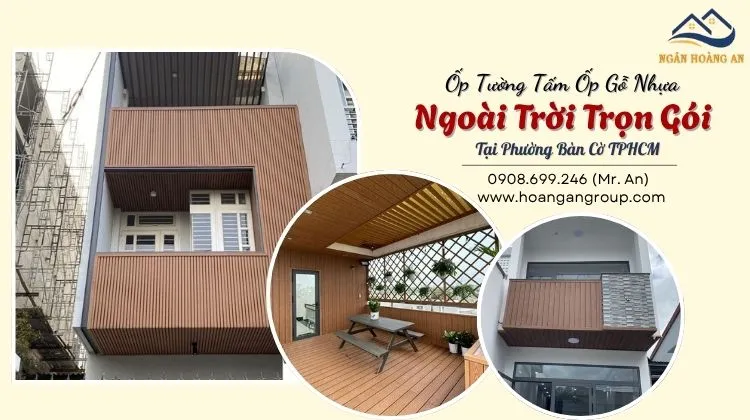 Ốp Tường Tấm Ốp Gỗ Nhựa Ngoài Trời Trọn Gói 