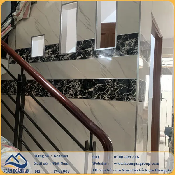 Ốp Tường Bằng Tấm Nhựa PVC Giả Đá Kosmos PVC2007 Tại Gò Vấp TPHCM