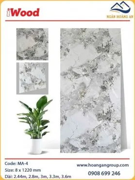 Ốp Tường Tấm Than Tre Đa Năng Vân Đá iWood MA-4