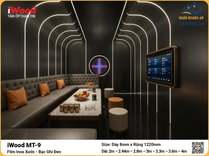 Ốp Tường Than Tre MT-9 Film Inox Kim Loại Cắt Theo Yêu Cầu