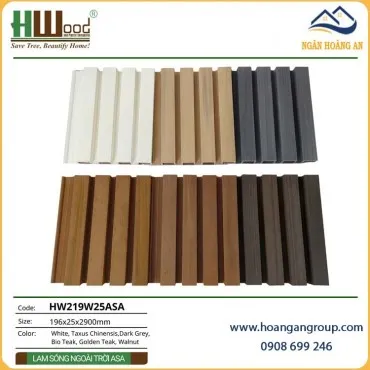 Ốp Tường Trần Lam 4 Sóng Ngoài Trời Phủ ASA Hwood HW219W25ASA
