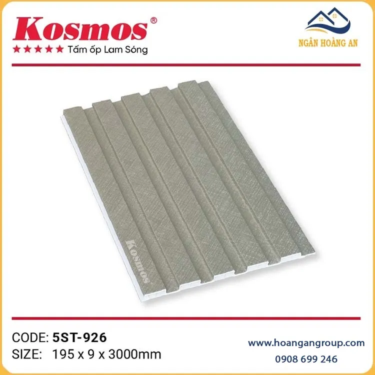 Tấm Ốp Tường Trần Lam 5 Sóng Vân Vải Kosmos 5St-926 Tấm Ốp Tường Trần Lam 5 Sóng Vân Vải Kosmos 5St-926