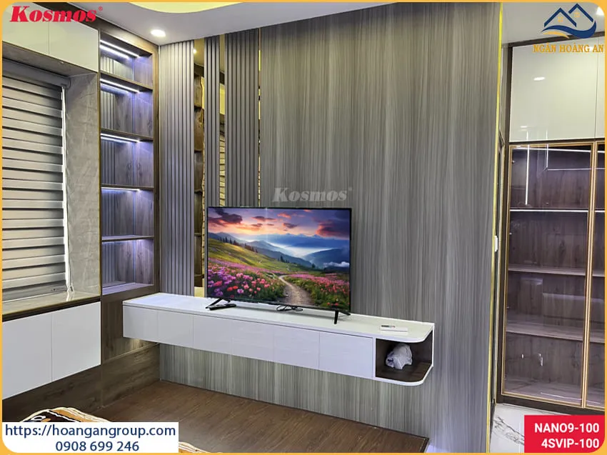 Ốp Tường Vách Tivi Lam Sóng Nano Giả Gỗ Tại Nhơn Trạch Đồng Nai