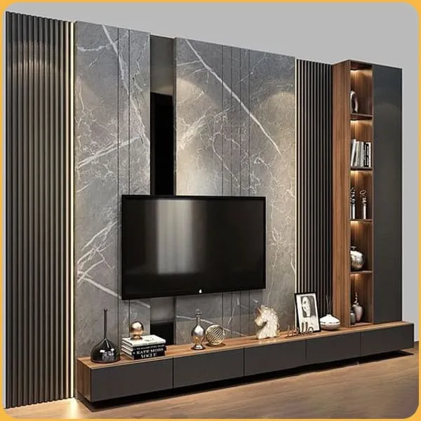 Vách Tivi Tấm Nhựa Ốp Tường Lam Sóng Và PVC Giả Đá Vách Tivi Tấm Nhựa Ốp Tường Lam Sóng Và PVC Giả Đá