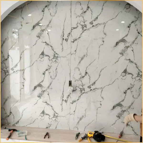 Vách Tivi Tấm Nhựa Ốp Tường PVC Giả Đá Vách Tivi Tấm Nhựa Ốp Tường PVC Giả Đá