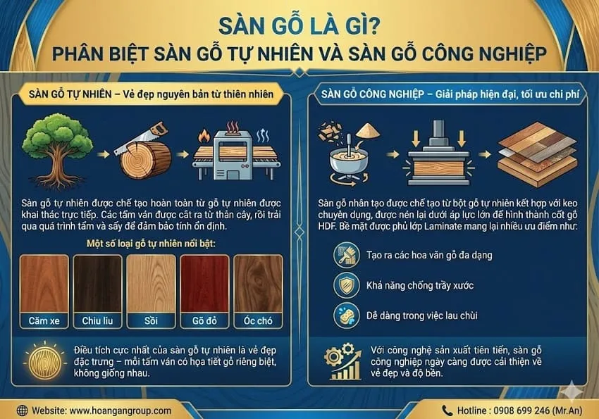 Sàn Gỗ Là Gì? Phân Biệt Sàn Gỗ Tự Nhiên Và Sàn Gỗ Công Nghiệp