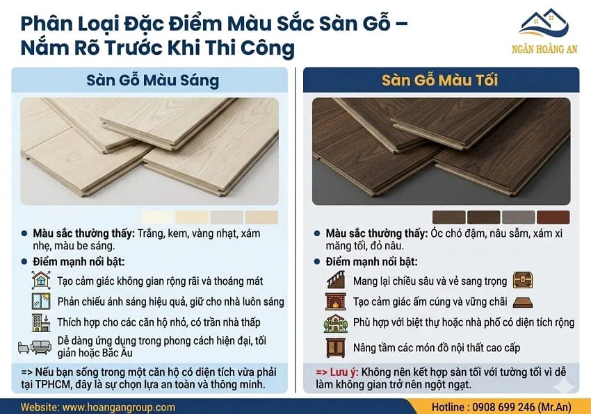 Phân Loại Đặc Điểm Màu Sắc Sàn Gỗ – Nắm Rõ Trước Khi Thi Công