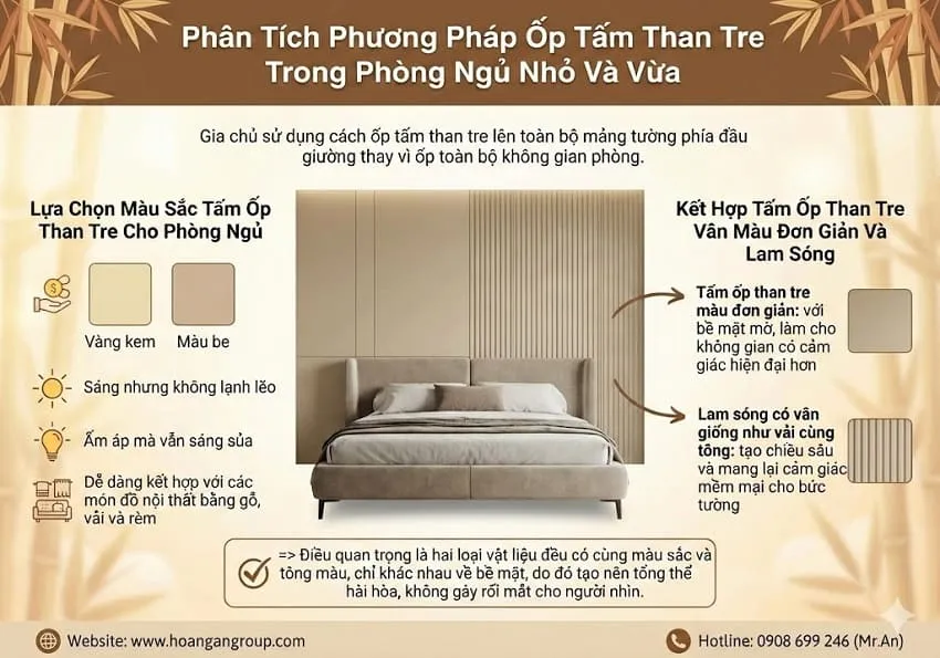 Phân Tích Phương Pháp Ốp Tấm Than Tre Trong Phòng Ngủ Nhỏ Và Vừa