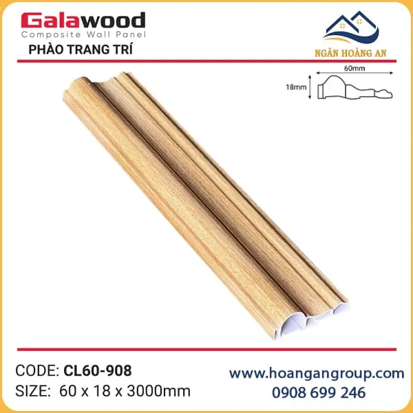 Phào Chỉ Lệch Trang Trí Galawood CL60-908 Phào Chỉ Lệch Trang Trí Galawood CL60-908