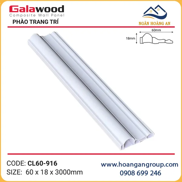 Phào Chỉ Lệch Trang Trí Galawood CL60-916 Phào Chỉ Lệch Trang Trí Galawood CL60-916