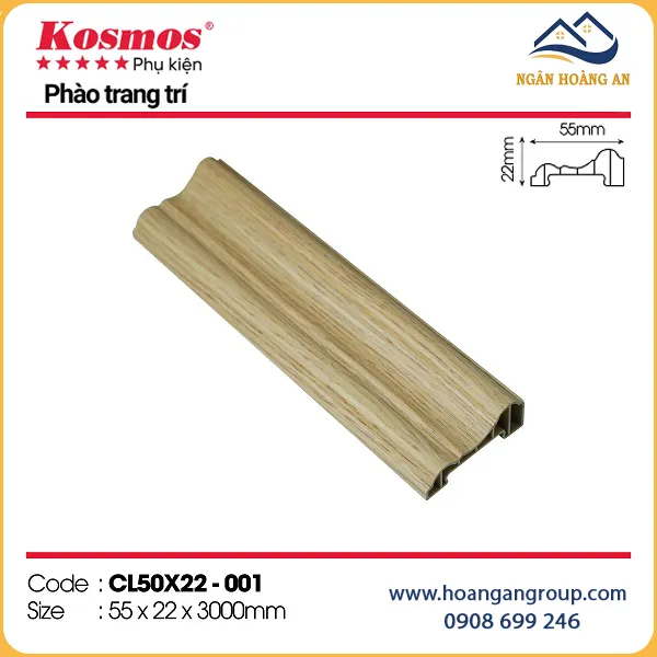 Phào Chỉ Lệch Trang Trí Tấm Ốp Kosmos CL50X22-001