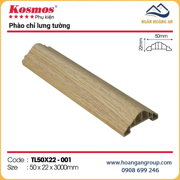 Phào Chỉ Lưng Tường Tấm Ốp Kosmos TL50x22-001 Phào Chỉ Lưng Tường Tấm Ốp Kosmos TL50x22-001