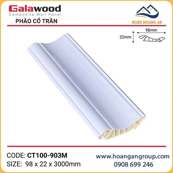 Phào Cổ Trần CT100x22 Vân Mây Galawood CT100-903M