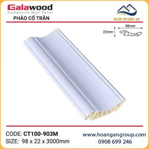 Phào Cổ Trần CT100x22 Vân Mây Galawood CT100-903M