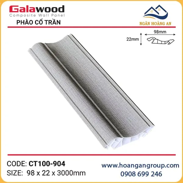 Phào Cổ Trần CT100x22 Vân Mây Galawood CT100-904 Phào Cổ Trần CT100x22 Vân Mây Galawood CT100-904