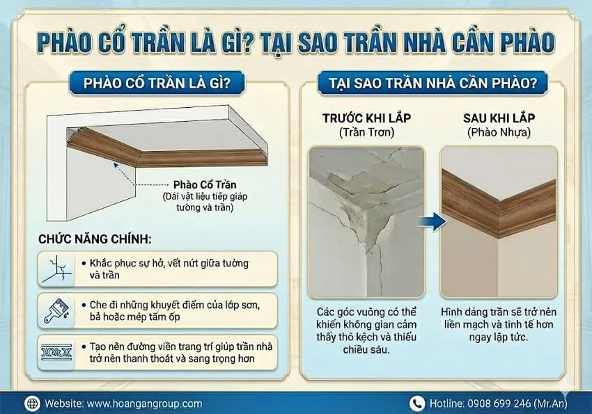 Phào Cổ Trần Là Gì? Tại Sao Trần Nhà Cần Phào Phào Cổ Trần Là Gì? Tại Sao Trần Nhà Cần Phào