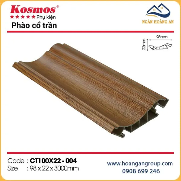 Phào Cổ Trần Nhựa Giả Gỗ Kosmos CT100X22-004