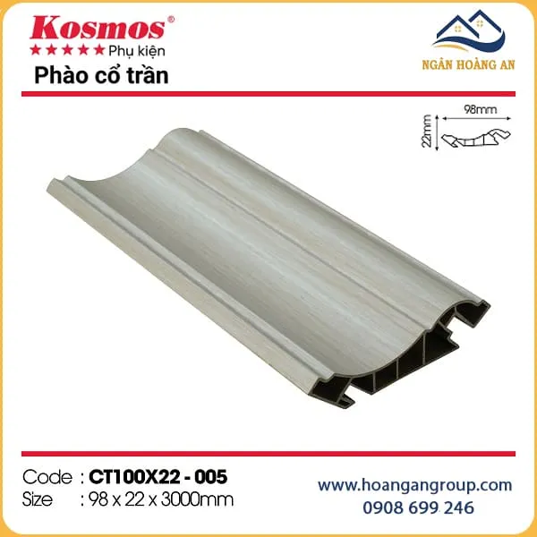 Phào Cổ Trần Nhựa Giả Gỗ Kosmos CT100X22-005