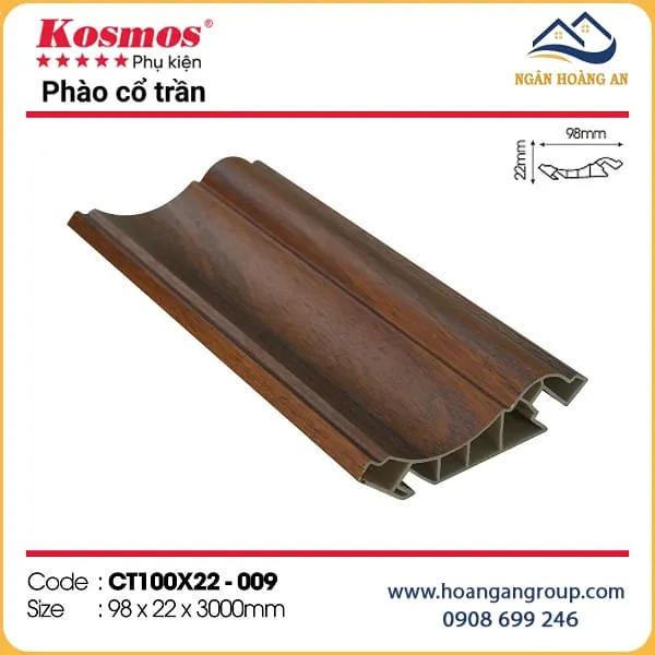 Phào Cổ Trần Nhựa Giả Gỗ Kosmos CT100X22-009