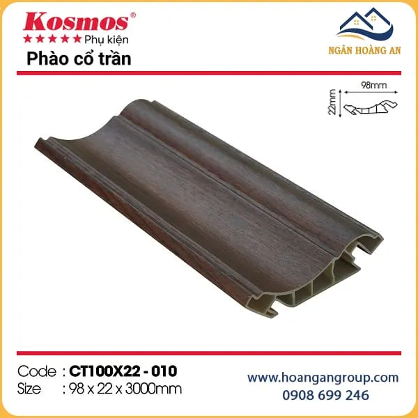 Phào Cổ Trần Nhựa Giả Gỗ Kosmos CT100X22-010