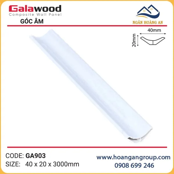 Phào Góc Âm GA40x20 Galawood GA903 Vân Mây