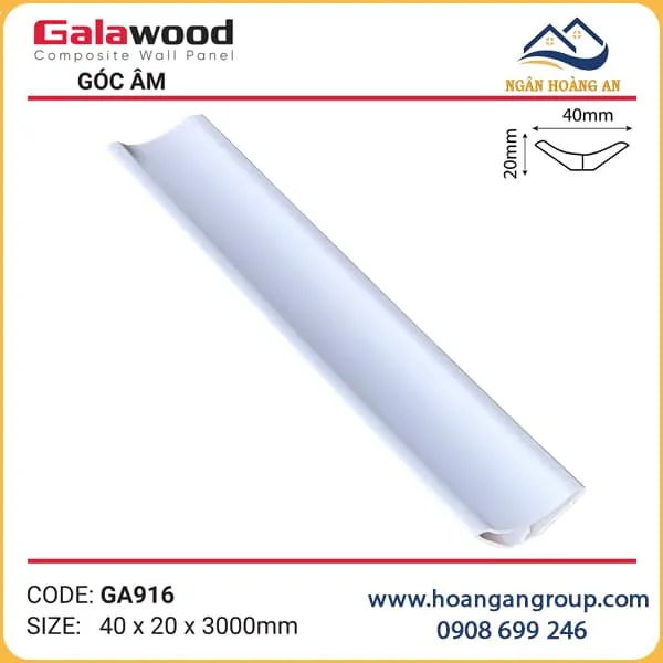 Phào Góc Âm GA40x20 Galawood GA916 Vân Giấy Phào Góc Âm GA40x20 Galawood GA916 Vân Giấy