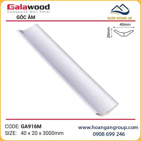 Phào Góc Âm GA40x20 Galawood GA916M Vân Giấy Phào Góc Âm GA40x20 Galawood GA916M Vân Giấy