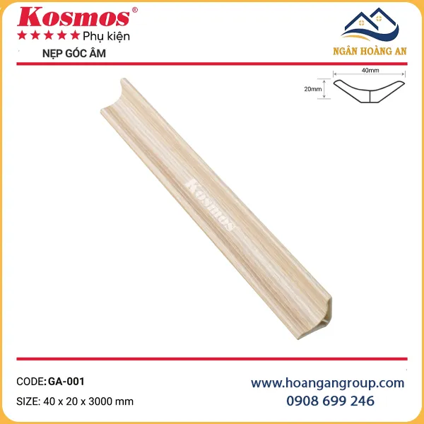 Phào Góc Âm Tấm Ốp Tường Trần Komsos GA-001 Nhựa Giả Gỗ Phào Góc Âm Tấm Ốp Tường Trần Komsos GA-001 Nhựa Giả Gỗ