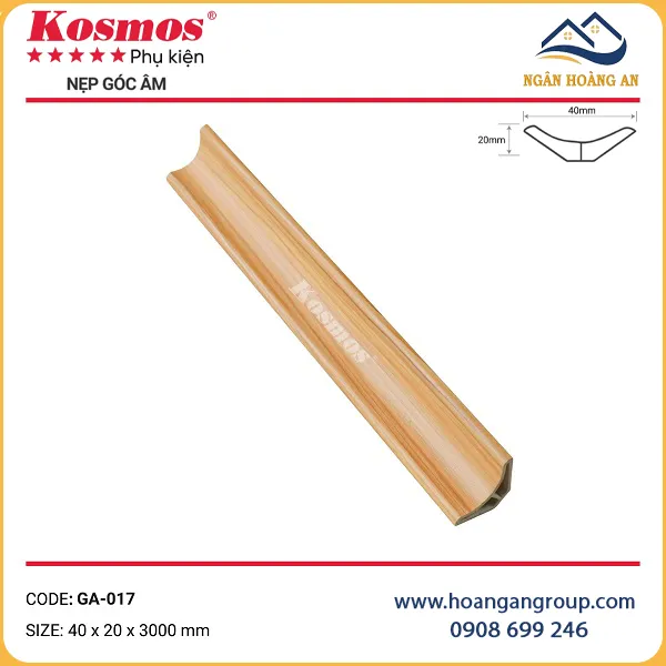 Phào Góc Âm Tấm Ốp Tường Trần Komsos GA-017 Nhựa Giả Gỗ Phào Góc Âm Tấm Ốp Tường Trần Komsos GA-017 Nhựa Giả Gỗ