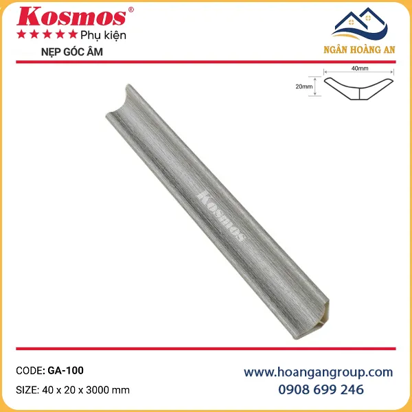 Phào Góc Âm Tấm Ốp Tường Trần Komsos GA-100