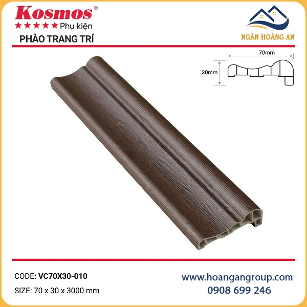 Phào Viền Cửa Trang Trí Tấm Ốp Tường Kosmos VC70X30-010