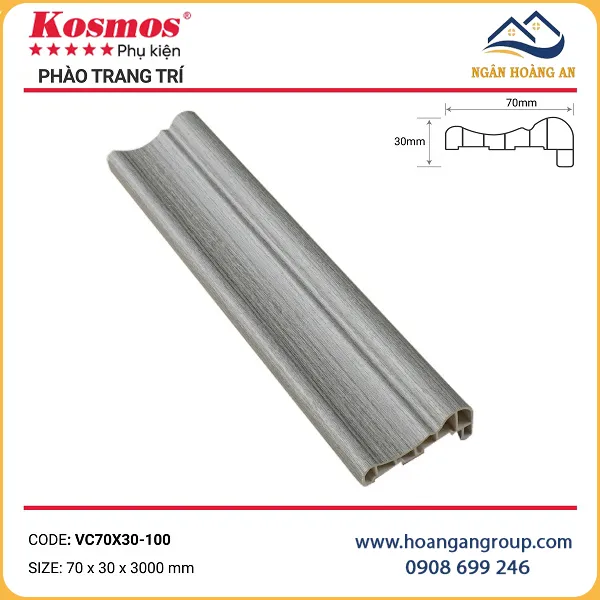 Phào Viền Cửa Trang Trí Tấm Ốp Tường Kosmos VC70X30-100