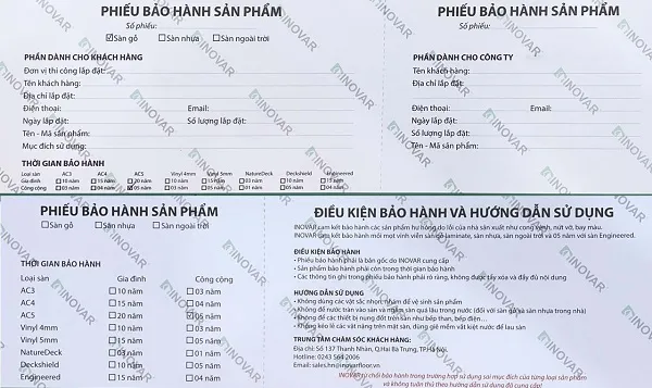 Phiêu Bảo Hành Sàn Gỗ Công Nghiệp Inovar
