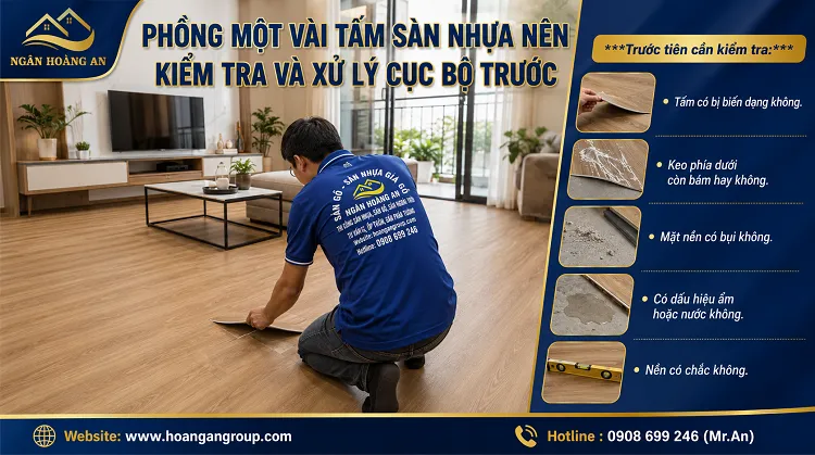 Phồng Một Vài Tấm Sàn Nhựa Nên Kiểm Tra Và Xử Lý Cục Bộ Trước Phồng Một Vài Tấm Sàn Nhựa Nên Kiểm Tra Và Xử Lý Cục Bộ Trước