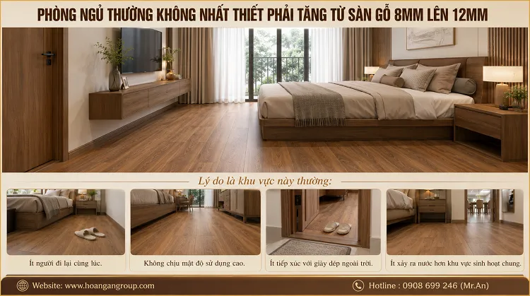Phòng Ngủ Thường Không Nhất Thiết Phải Tăng Từ Sàn Gỗ 8mm Lên 12mm